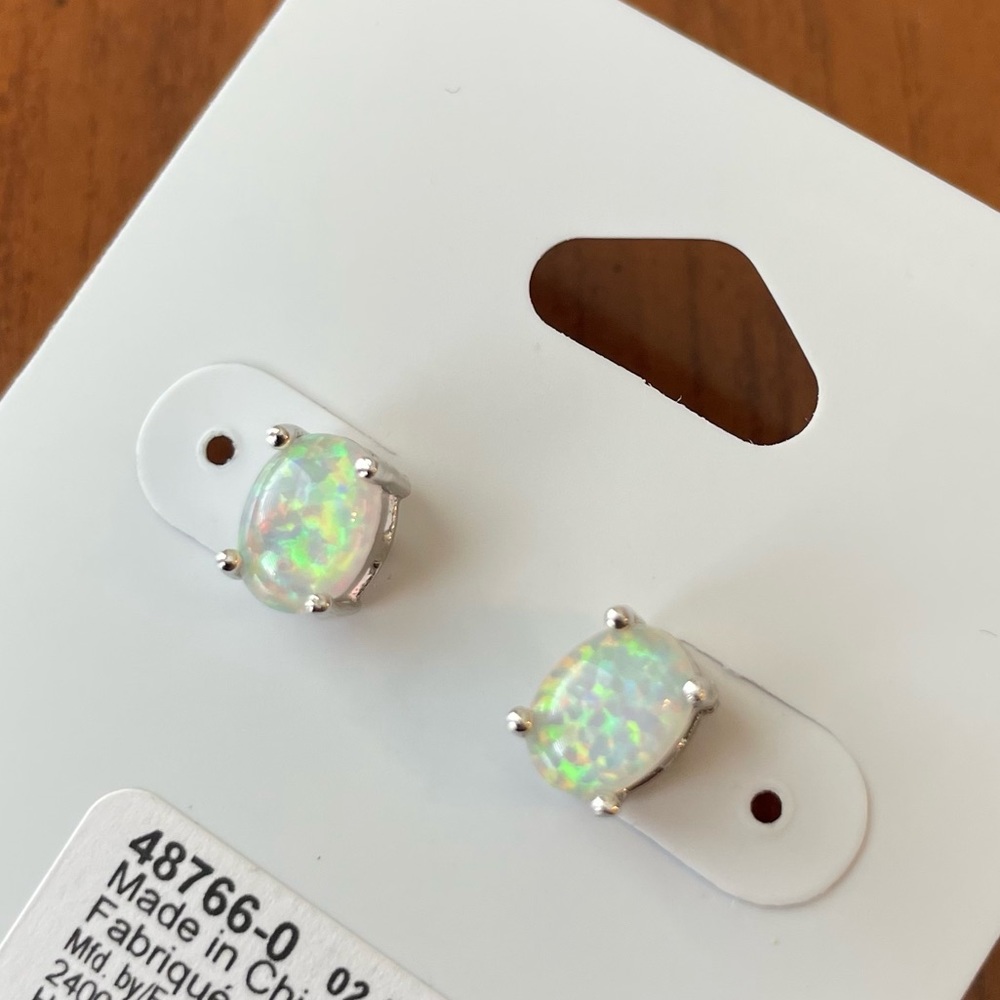 NEW white opalite earrings